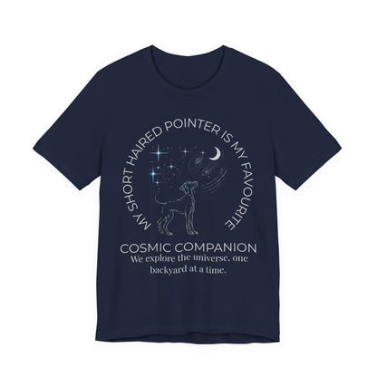 Pointer dog mum dad t-shirt moon stars design up close