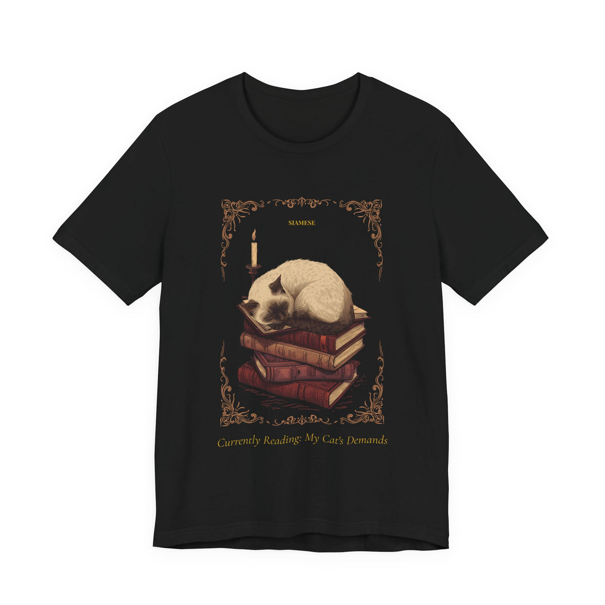 Flat lay of the Siamese Cat t-shirt