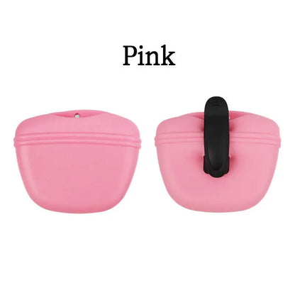 Silicone Dog Treat Holder — clip-on portable treat pot, back angle — SniffWaggleNWalk