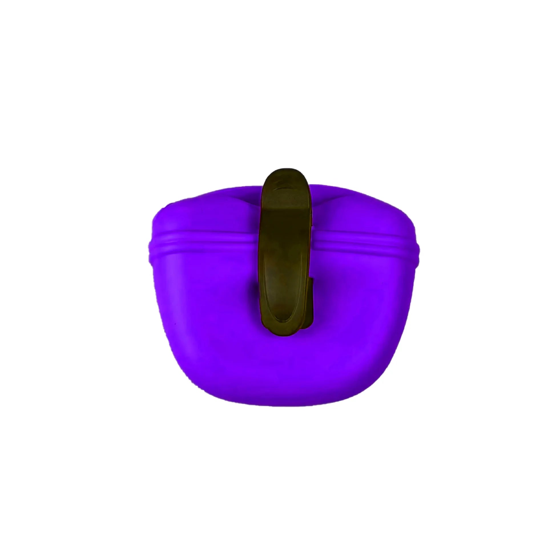 Silicone Dog Treat Holder — clip-on portable treat pot, on dog owner's belt — SniffWaggleNWalk
