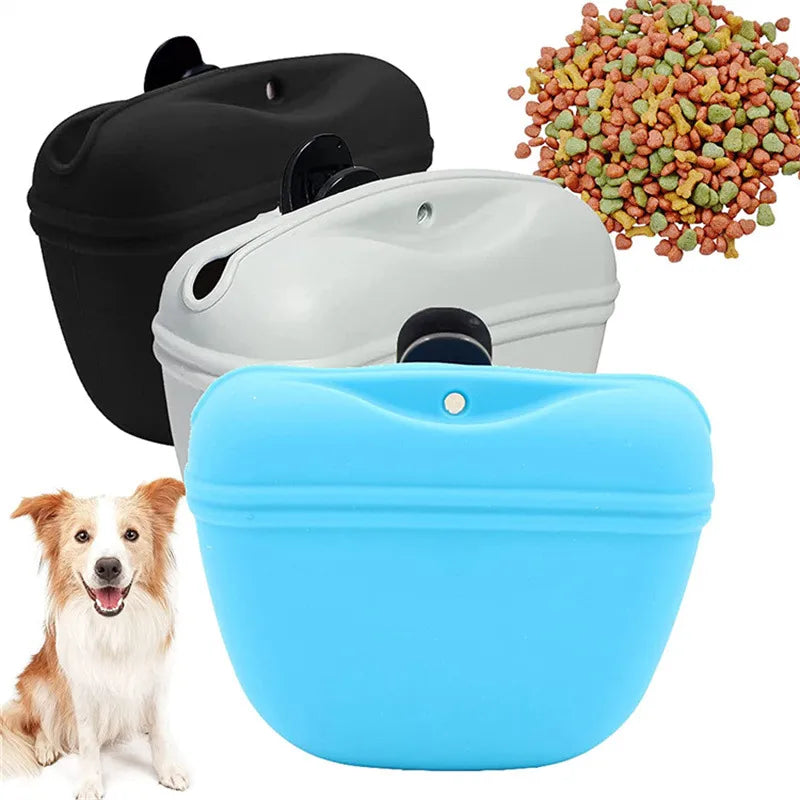 Silicone Dog Treat Holder — clip-on portable treat pot, main view — SniffWaggleNWalk