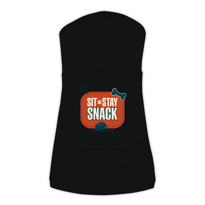 Sit Stay Snack Dog Hoodie — Black, XL
