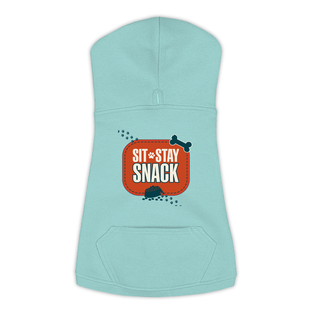 Sit Stay Snack Dog Hoodie — Saltwater, 3XL