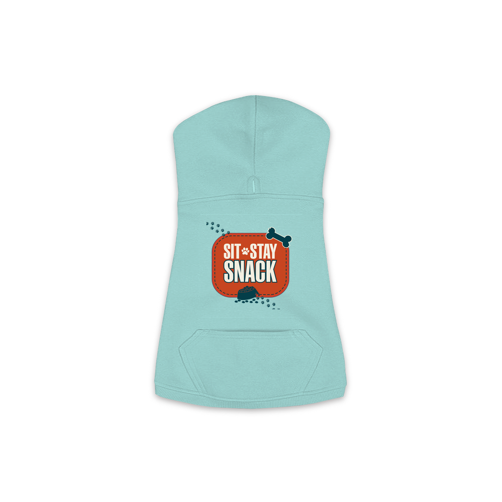 Sit Stay Snack Dog Hoodie — Saltwater, S