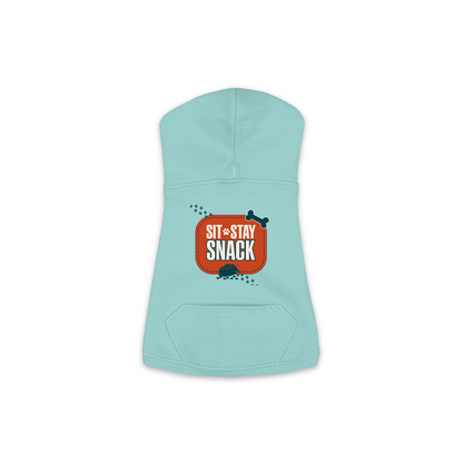 Sit Stay Snack Dog Hoodie — Saltwater, XS