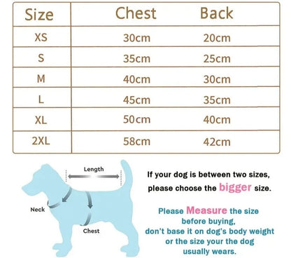 Cute dog Clothes Warm Pullover . - Sniff Waggle And Walk size chart