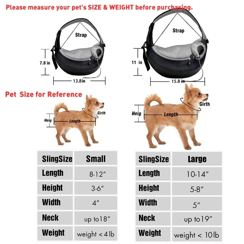 Sniffwagglendwalk®dog shoulder bag size chart Sniff Waggle And Walk