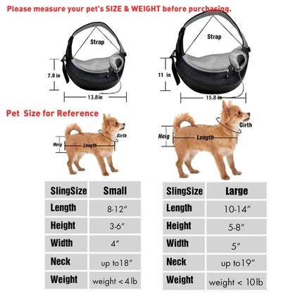 Sniffwagglendwalk®dog shoulder bag size chart Sniff Waggle And Walk