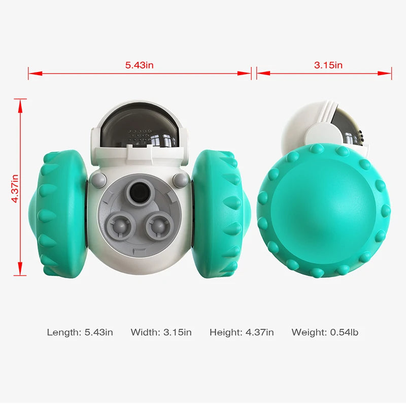 RollABite™ treat robot features: anti-overturn, pet feeder, gravity movement, anxiety relief