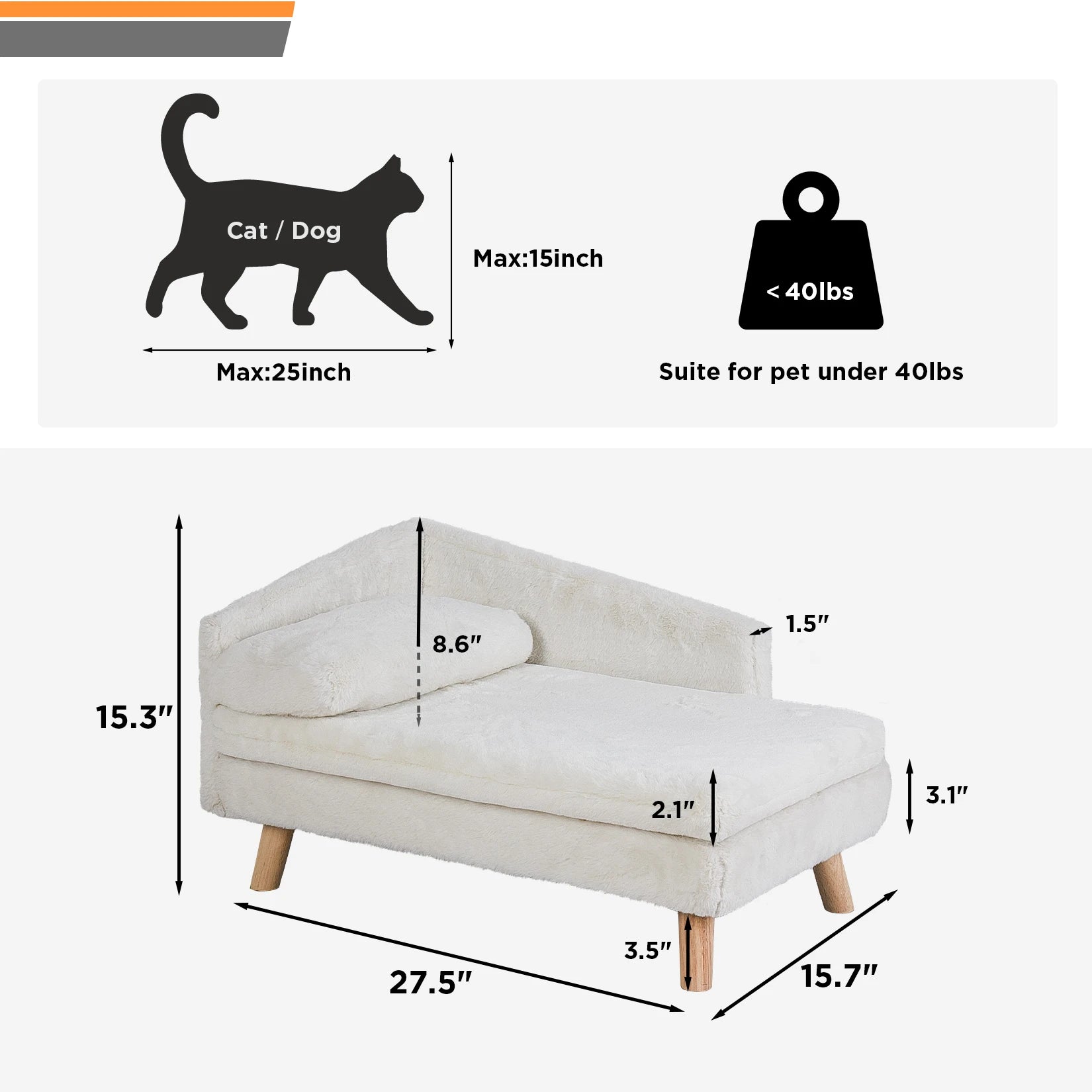 size guide for luxury dog bed smaller size