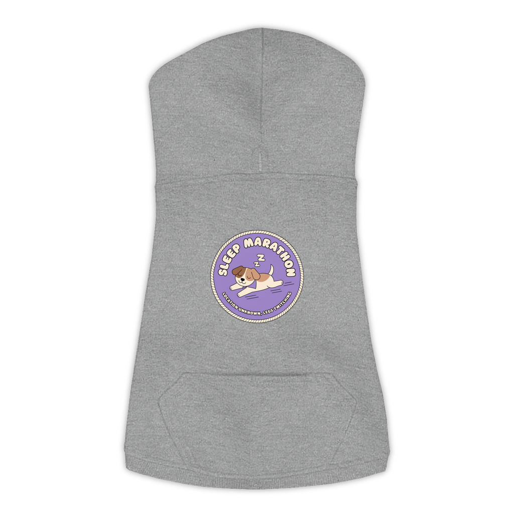 Sleep Marathon Dog Hoodie in Granite Heather, sizes L to 3XL