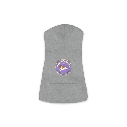 Sleep Marathon Dog Hoodie in Granite Heather, sizes XS to M