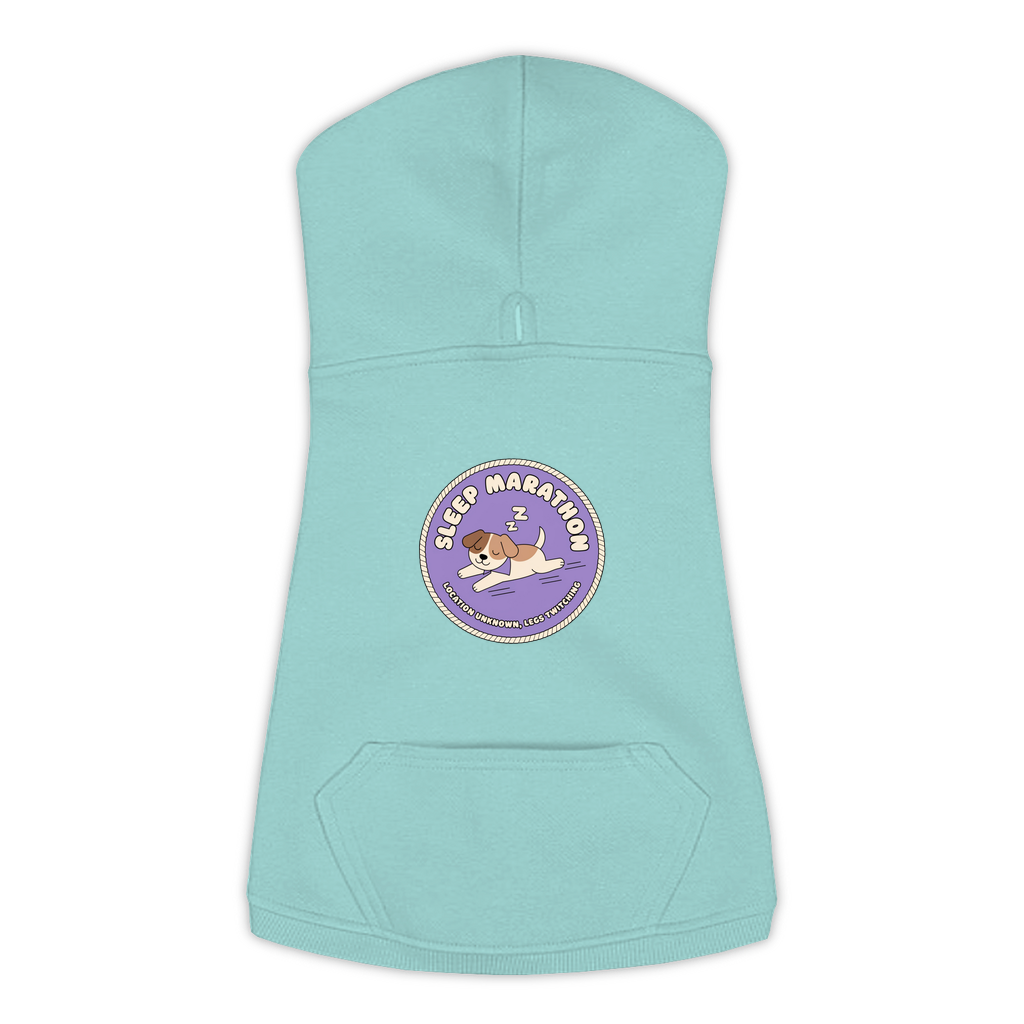 Sleep Marathon Dog Hoodie in Saltwater, sizes L to 3XL