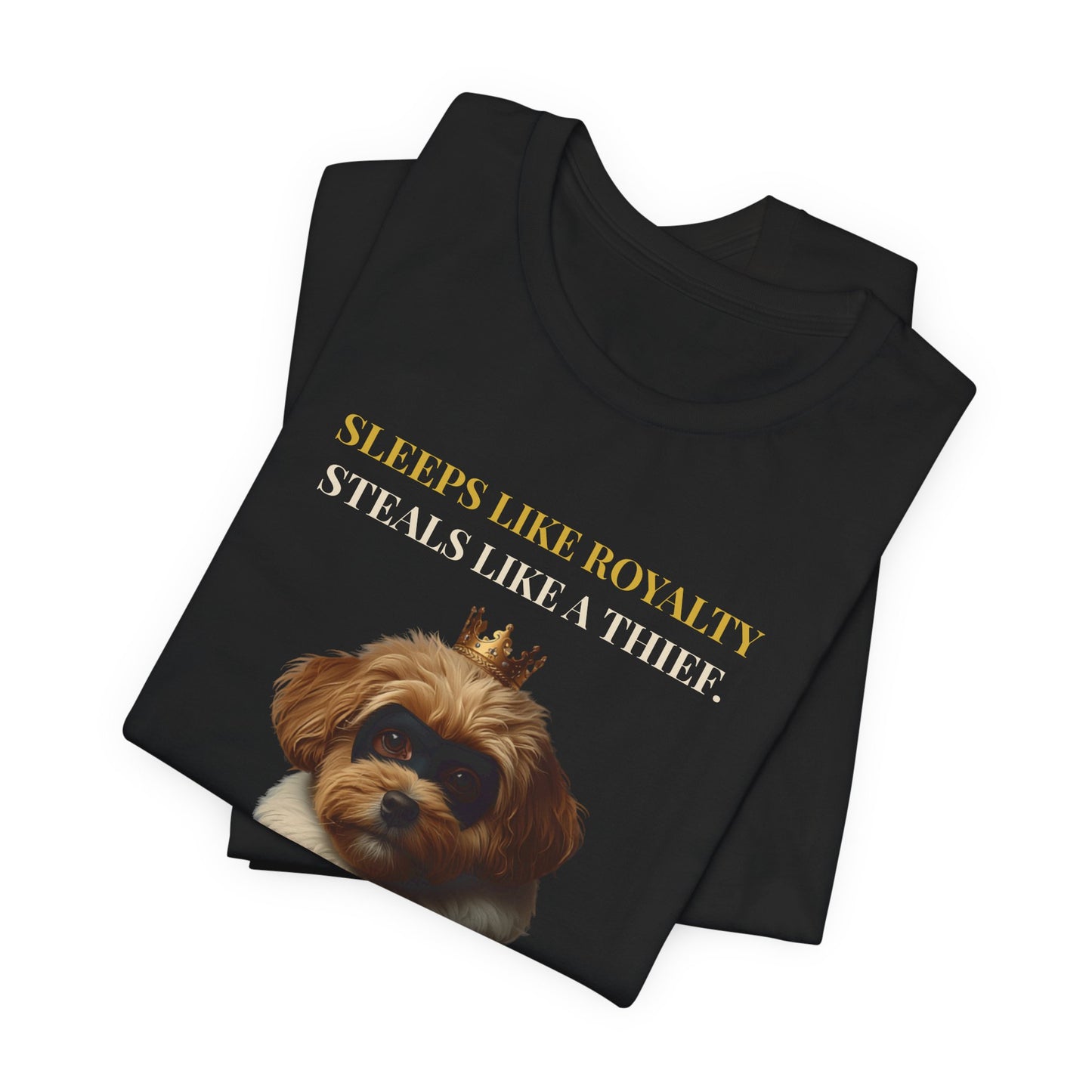 Sleeps Like Royalty Cockapoo T-Shirt — Black colourway