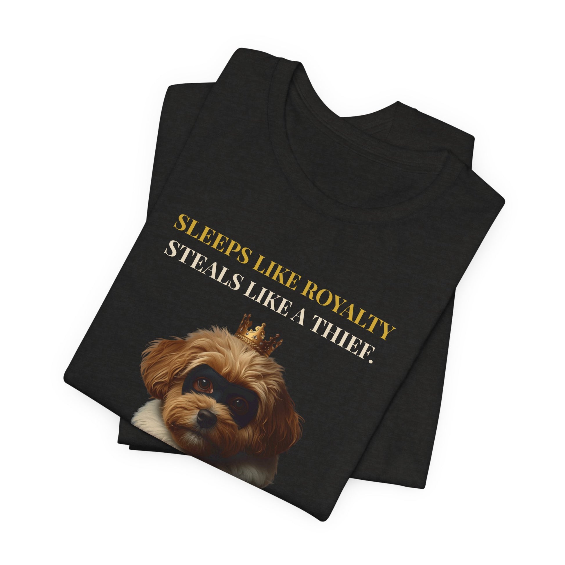 Sleeps Like Royalty Cockapoo T-Shirt — model side view