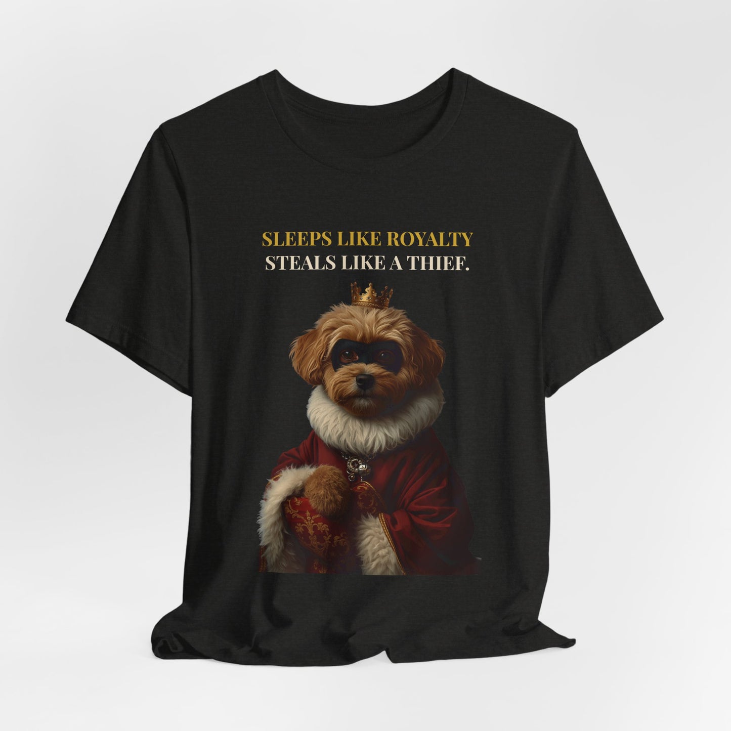 Sleeps Like Royalty Cockapoo T-Shirt — model back view