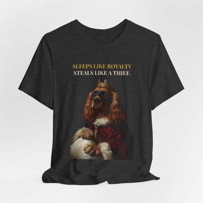 Sleeps Like Royalty Cocker Spaniel T-Shirt — Navy colourway