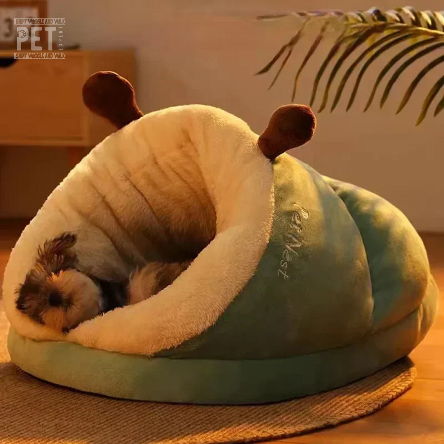 Comfy Slipper-Style Dog Bed – Snuggly & Fun for Your Pet. Sniffwaggleandwalk™