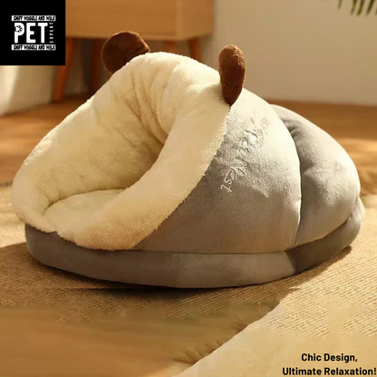 Comfy Slipper-Style Dog Bed – Snuggly & Fun for Your Pet. Sniffwaggleandwalk™