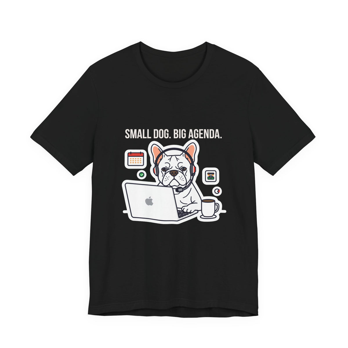 Small Dog Big Agenda French Bulldog t-shirt in Navy