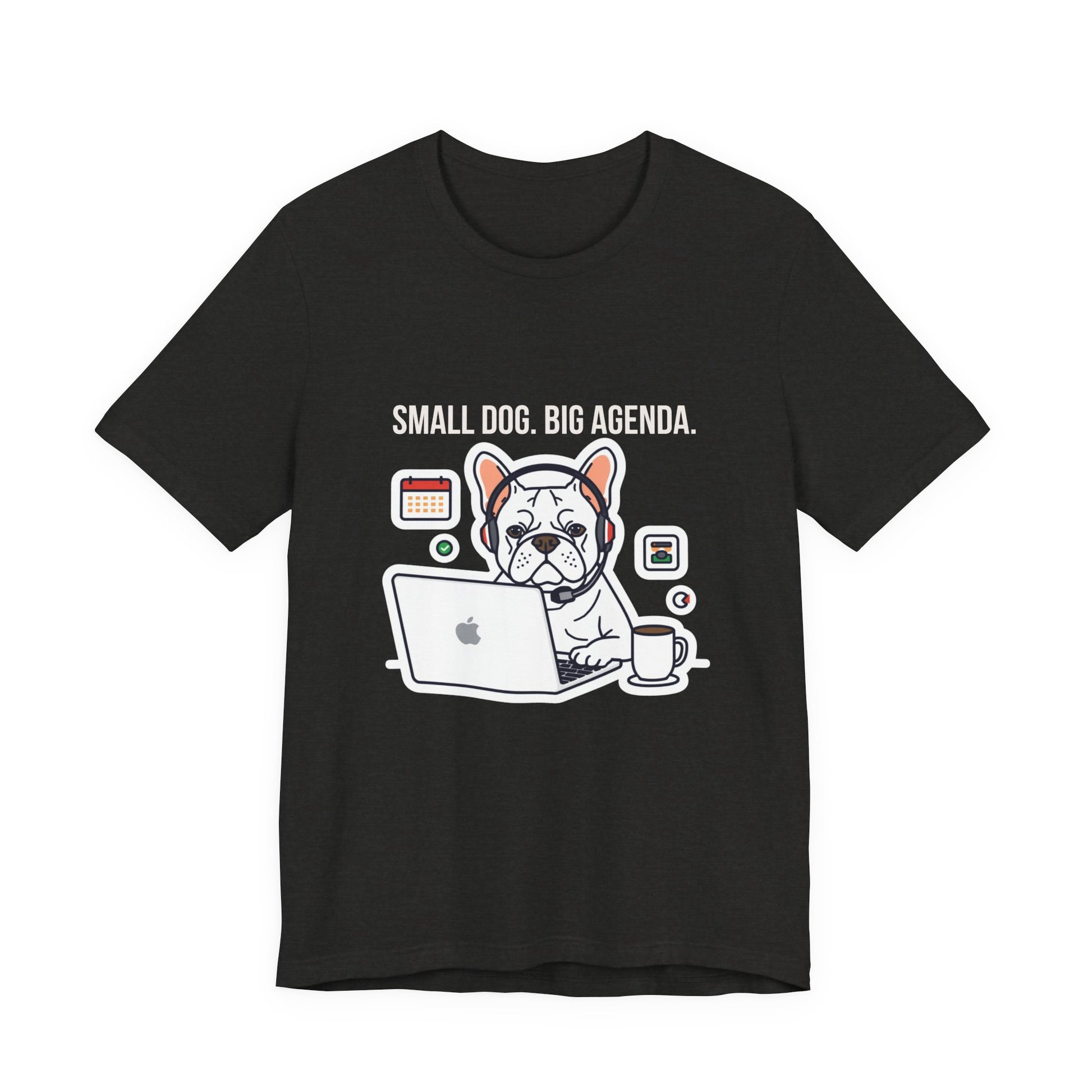 Small Dog Big Agenda French Bulldog t-shirt neckline and collar detail