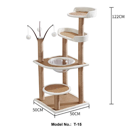 smaller cat tower 122cm tall 50ck-50cm base