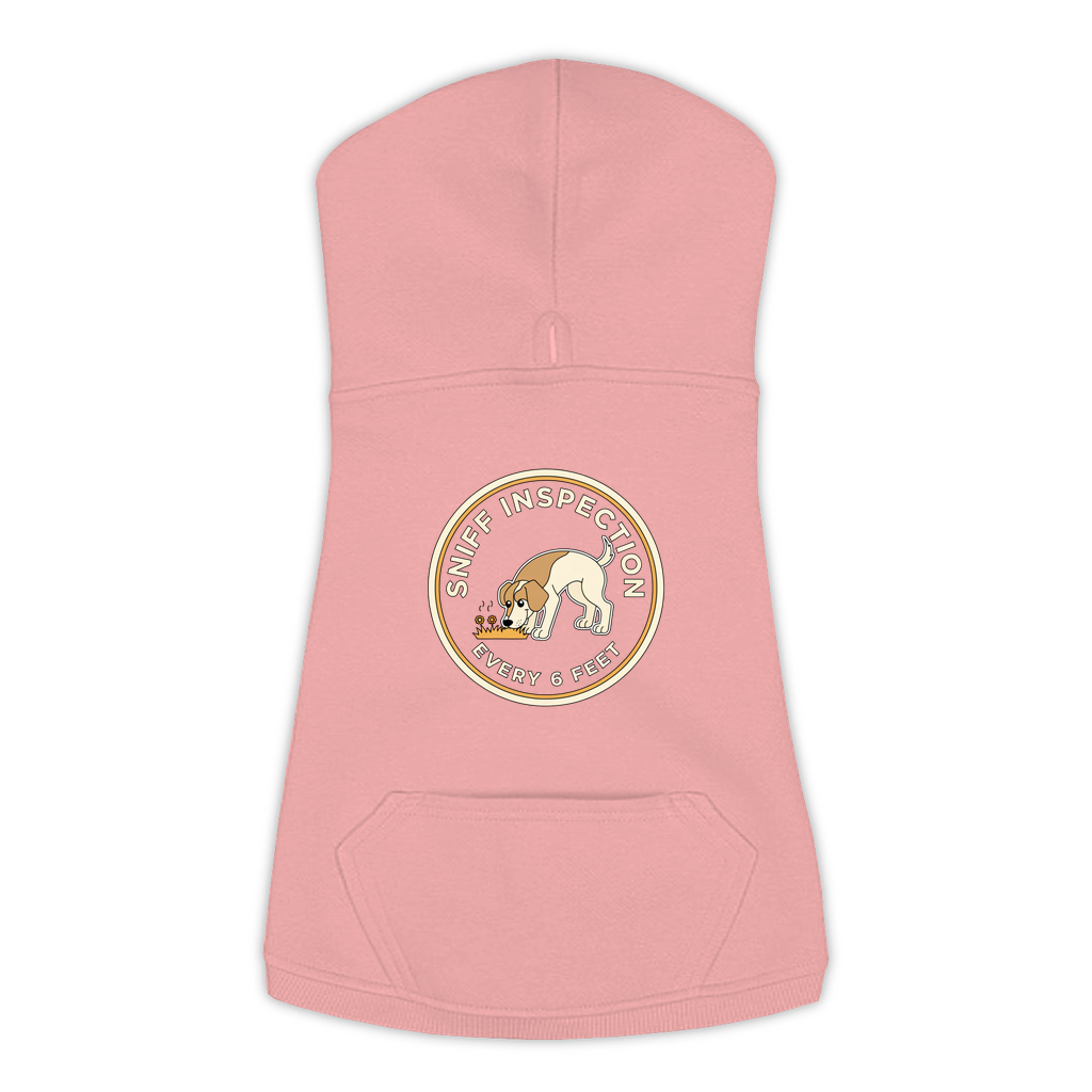 Sniff Inspection Dog Hoodie in Mauvelous, sizes L-3XL — funny dog walk print