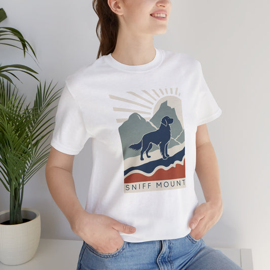 Sniff Mount Golden Retriever t-shirt in white, front view