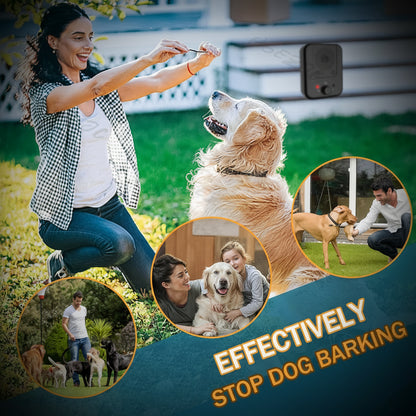 SonicPeace Pro ultrasonic bark control device in use outdoors — effective for all dog breeds