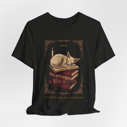 Sphynx cat t-shirt model wearing front pose