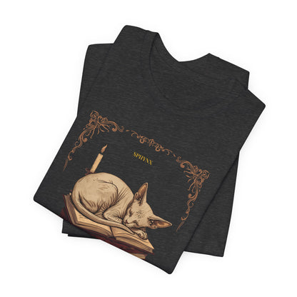 Sphynx cat dark academia tee worn casual outfit