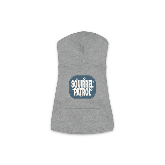 Squirrel Patrol Dog Hoodie — Granite Heather, Small Sizes (XS-M)
