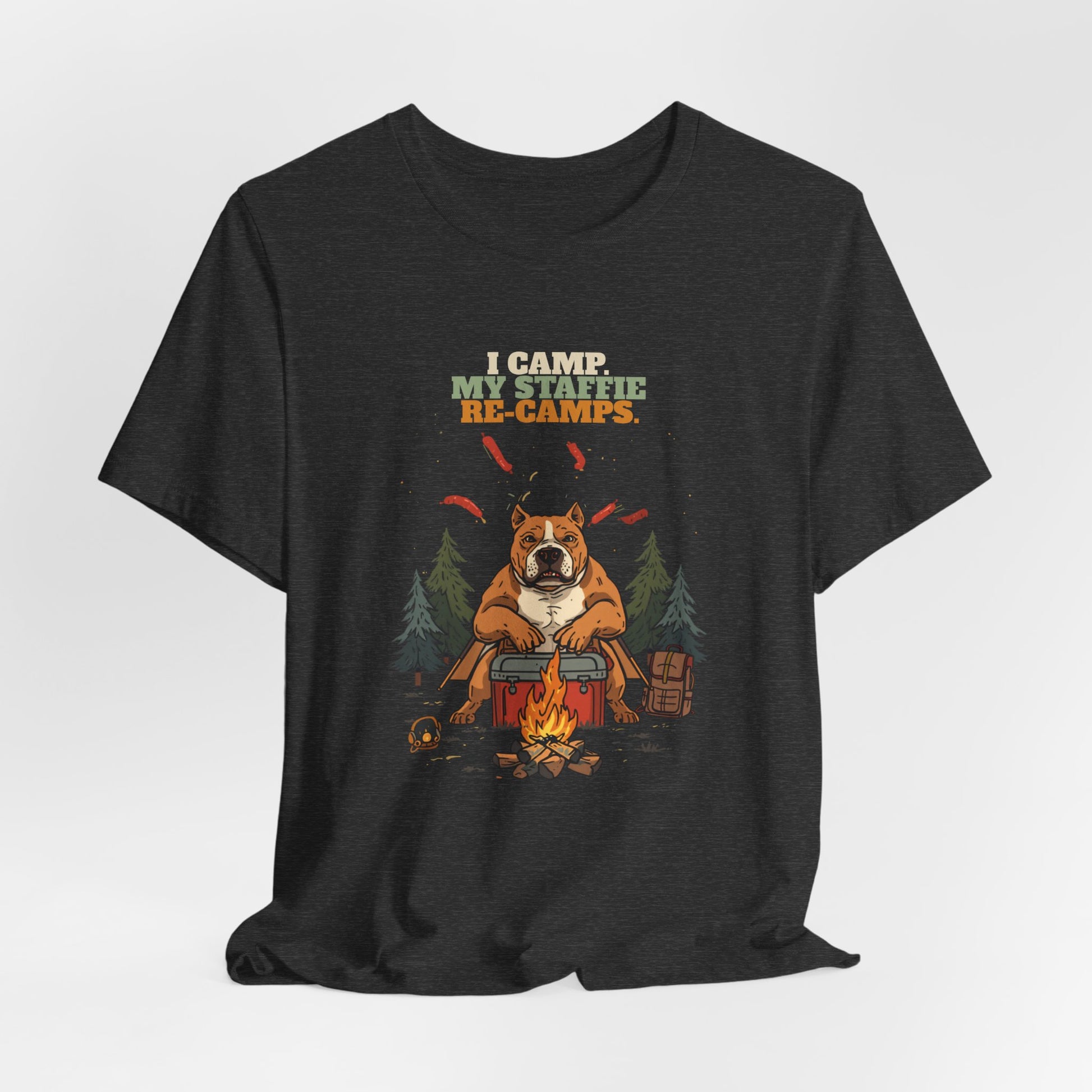 Staffie camping tee unisex fit