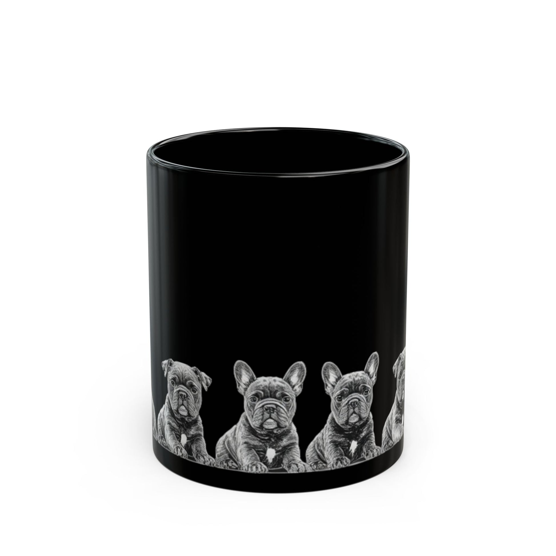 Staffie black ceramic mug — dog lover gift