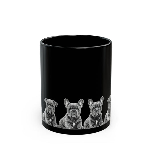Staffie black ceramic mug — dog lover gift