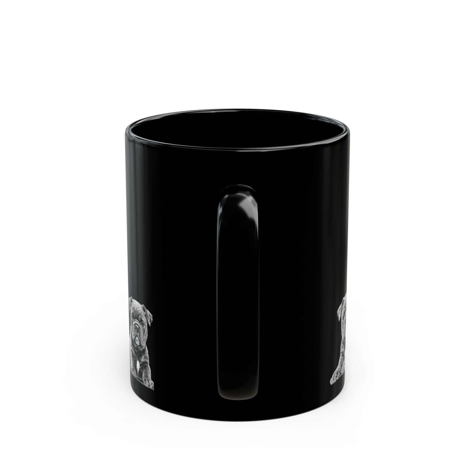 Staffie ceramic mug with coffee on a desk