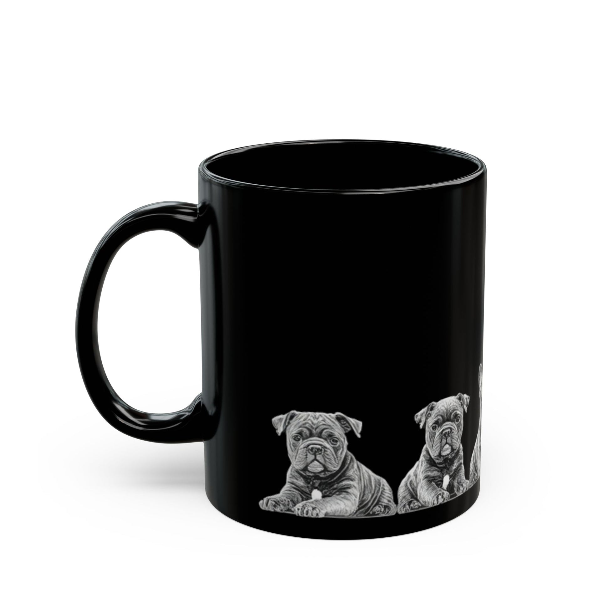 Staffie mug 11oz and 15oz size comparison