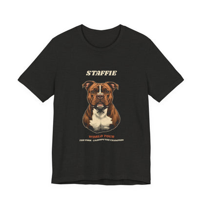 Staffie World Tour vintage band t-shirt front print detail