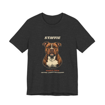 Staffie World Tour vintage band t-shirt on man