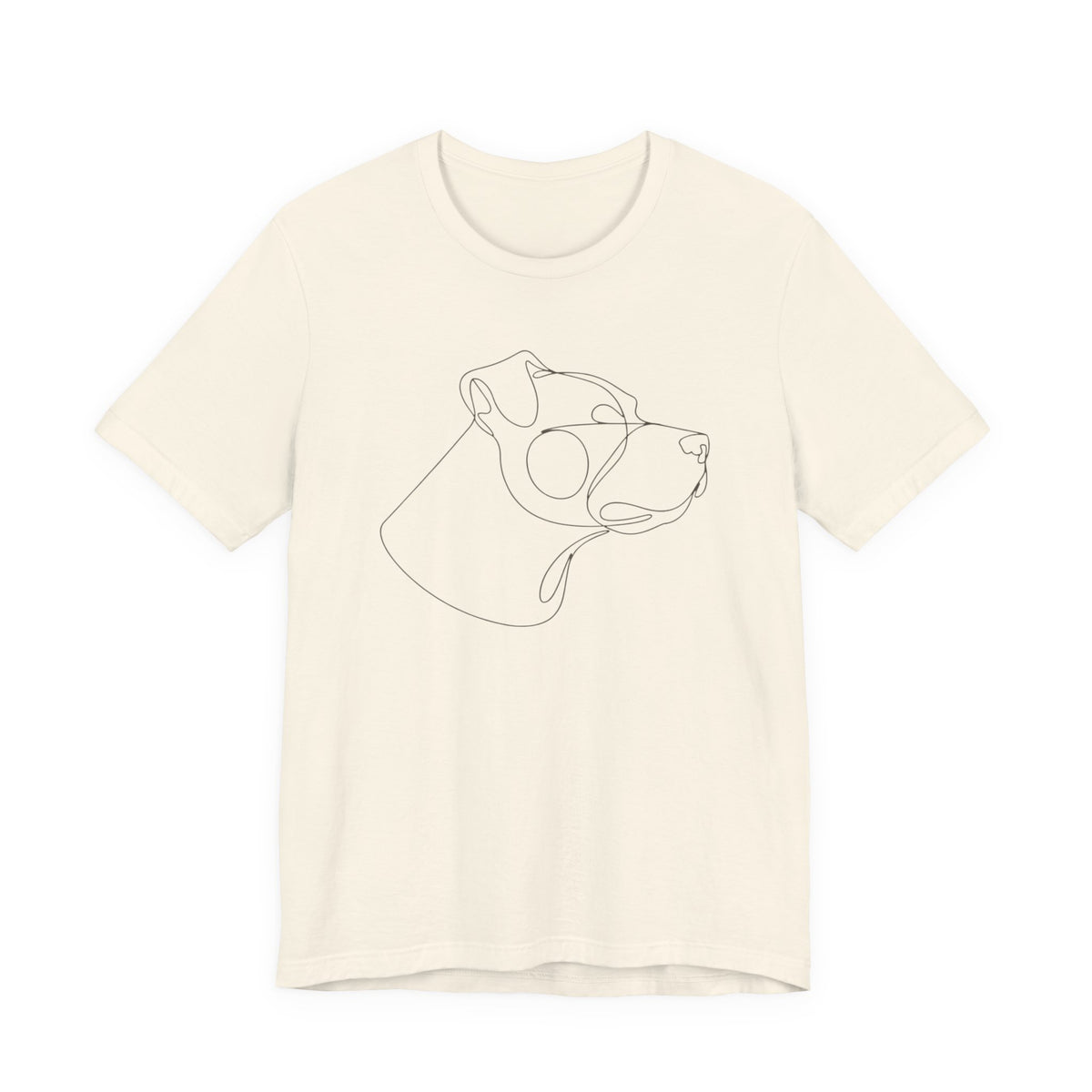 Staffordshire Bull Terrier minimalist t-shirt in natural, front view