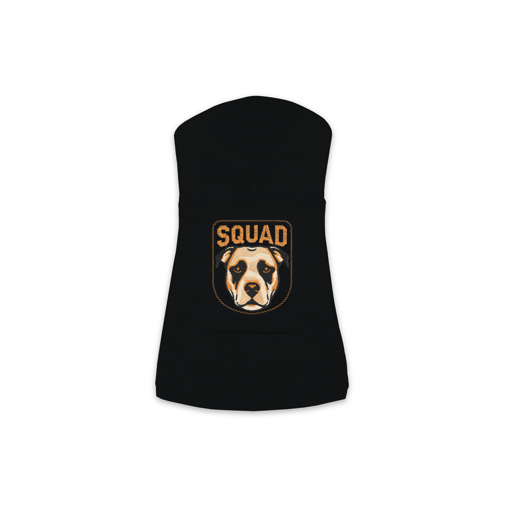 Staffy Squad dog hoodie in Black, sizes XS-M