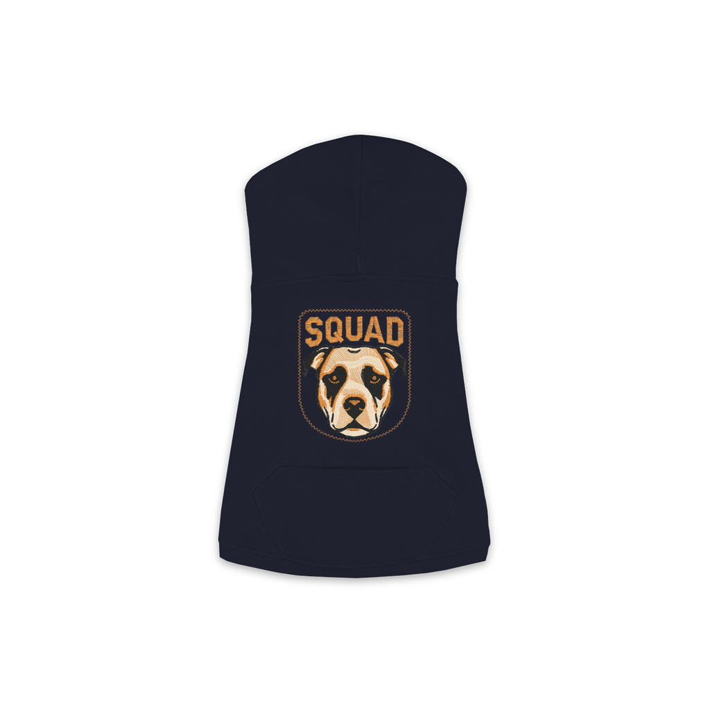 Staffy Squad dog hoodie in Navy, sizes XS-M
