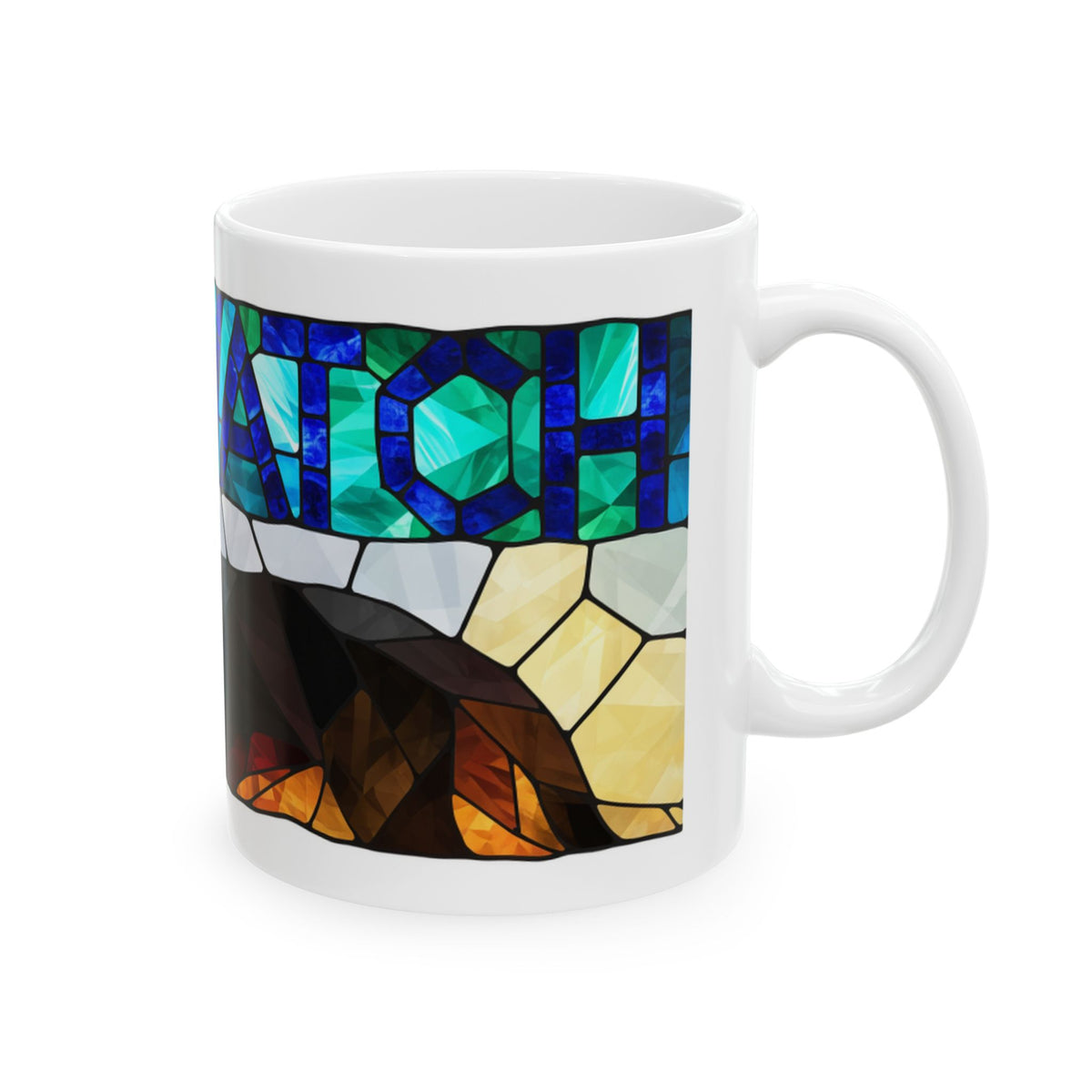 Border Collie ceramic coffee mug, 11oz and 15oz stained glass collie gift - view 6