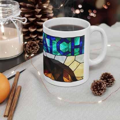 Border Collie ceramic coffee mug, 11oz and 15oz stained glass collie gift - view 7