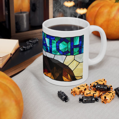 Border Collie ceramic coffee mug, 11oz and 15oz stained glass collie gift - view 9