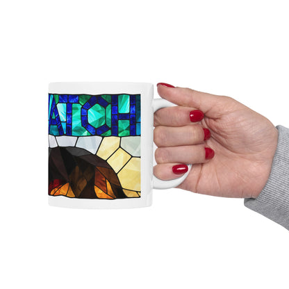 Border Collie ceramic coffee mug, 11oz and 15oz stained glass collie gift - view 14