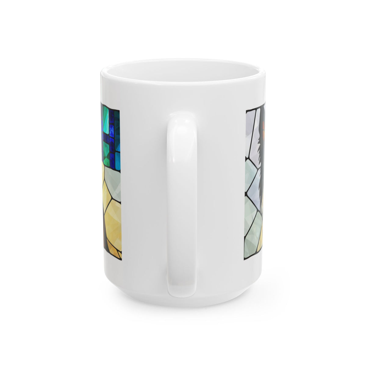 Border Collie ceramic coffee mug, 11oz and 15oz stained glass collie gift - view 15
