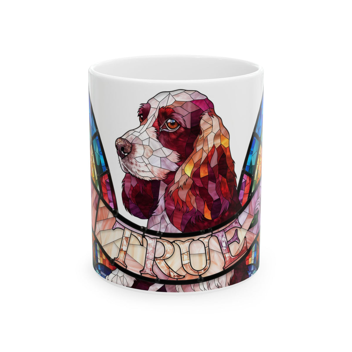 Cocker Spaniel ceramic coffee mug, 11oz and 15oz stained glass cocker gift - view 3