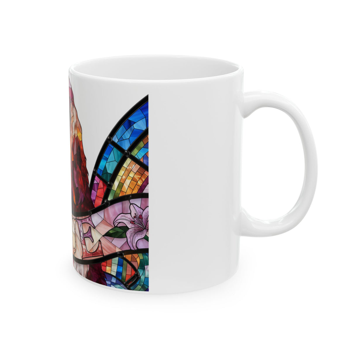 Cocker Spaniel ceramic coffee mug, 11oz and 15oz stained glass cocker gift - view 6