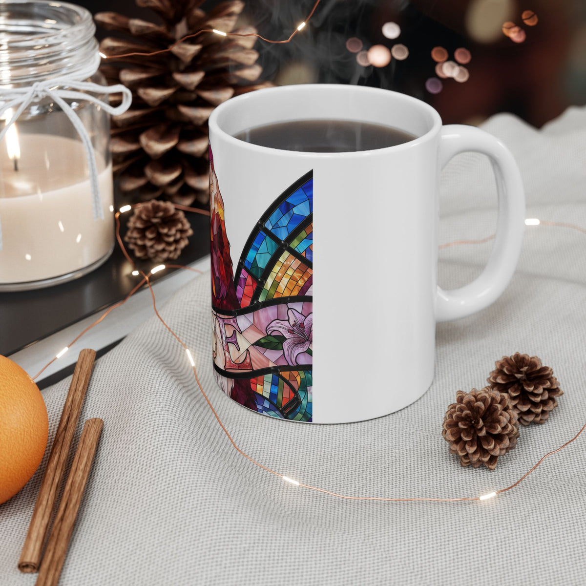 Cocker Spaniel ceramic coffee mug, 11oz and 15oz stained glass cocker gift - view 7